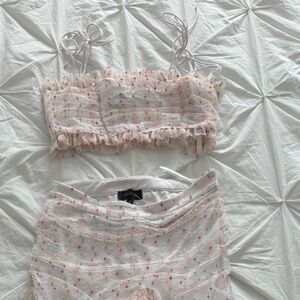 Majorelle-Crop Top and Skirt Set